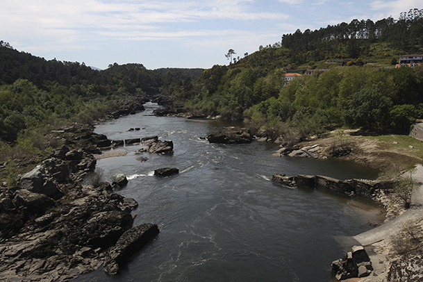 Río Miño en Arbo (Pontevedra).